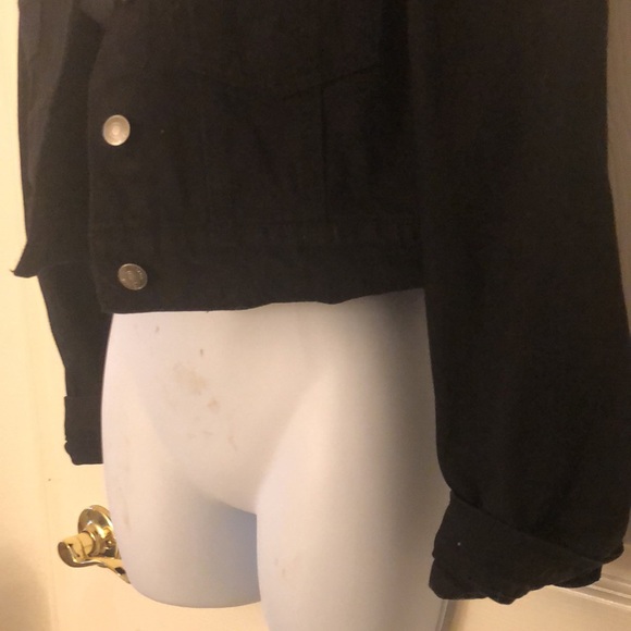 Puff Sleeve Black Denim Jean Jacket Forever 21 - Picture 6 of 16